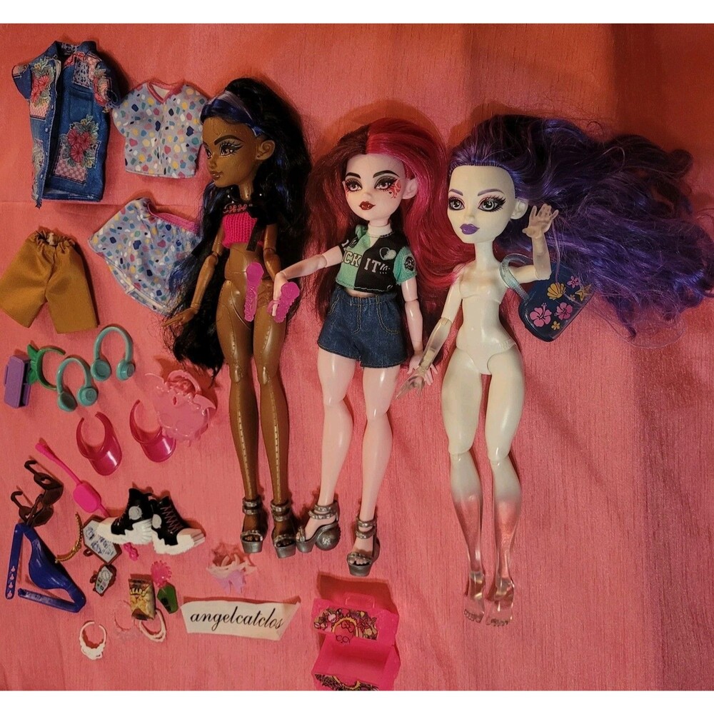 Monster High G3 Doll Lot Spectra Draculaura Robecca Barbie Accessories Shoes Top